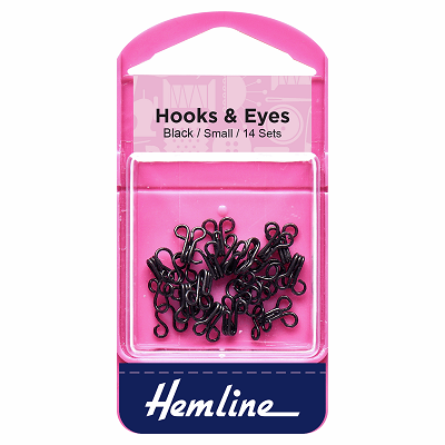 H401.1 Hooks and Eyes: Black - Size 1 